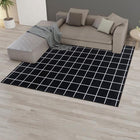 Alfombra para Sala o Dormitorio Belga Antideslizante Grid Negra